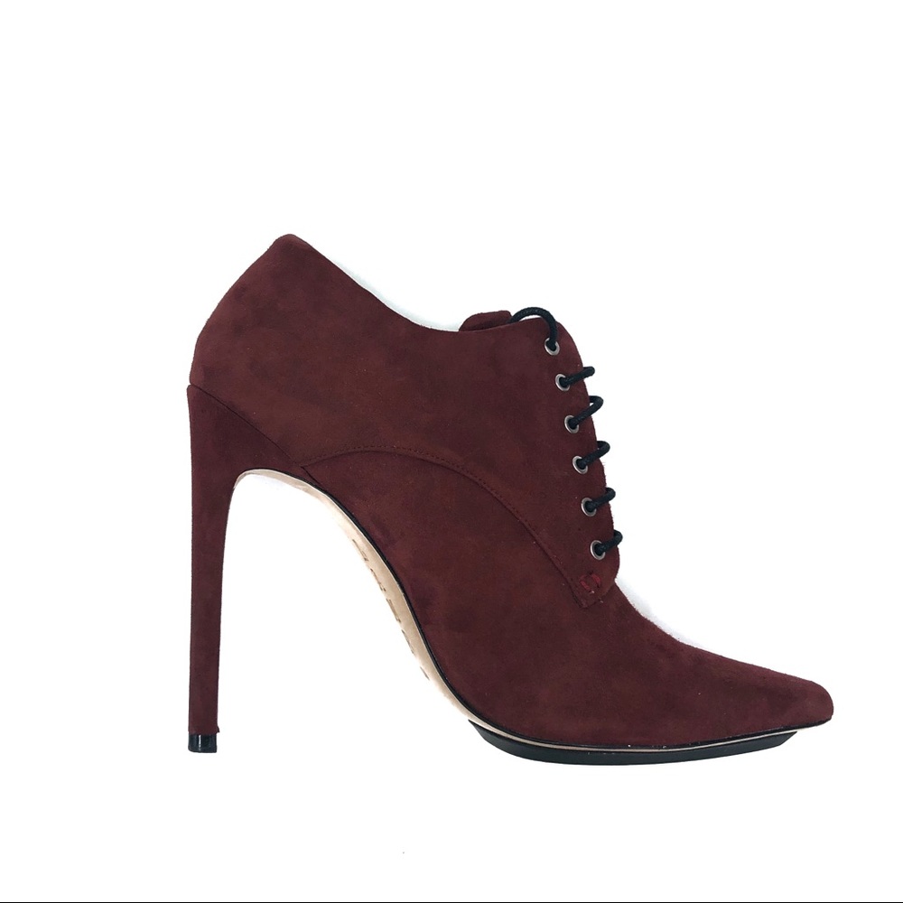 L.A.M.B. Isabella Wine Suede Lace-Up Bootie. Sz 9. - Picture 4 of 8
